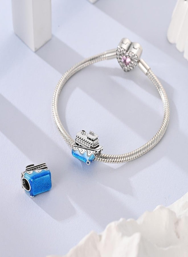 NARMO Ocean Themed Charms for Bracelets 925 Sterling Silver Blue Cruise Charms for Bracelets - Image 2